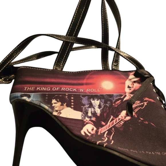 Purse, Elvis Presley~"The King of Rock & Roll Heel Purse"  7-1/2 L x9-1/2" NWOT - Picture 3 of 8